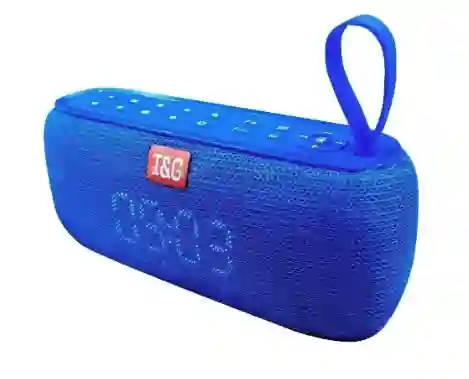 Parlante Bluetooth Color Azul Oscuro Con Reloj Tg Ref-tg-177