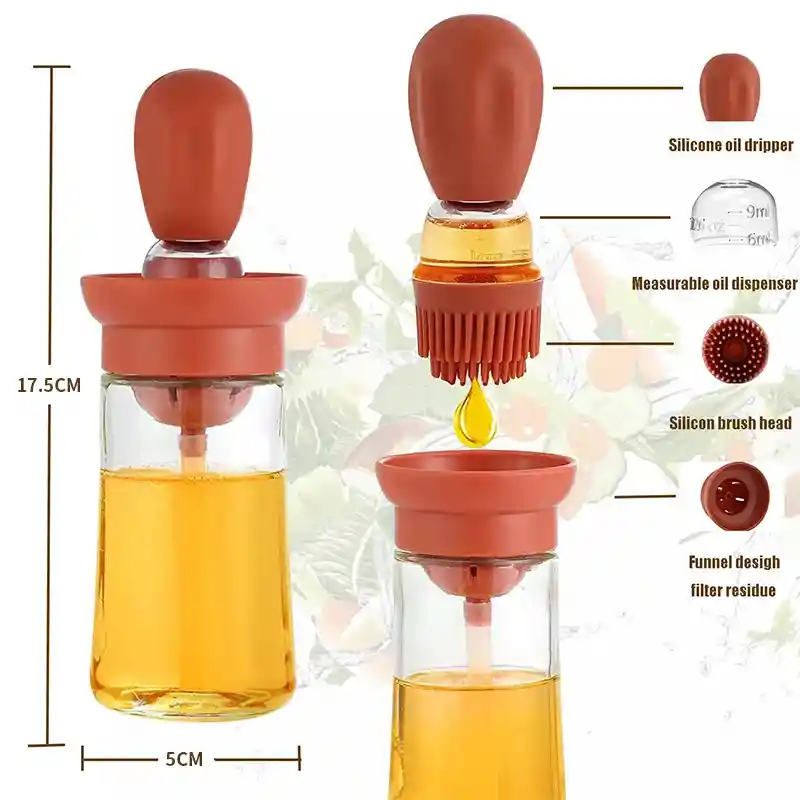 Dispensador De Aceite Con Brocha De Silicona Esparcidor