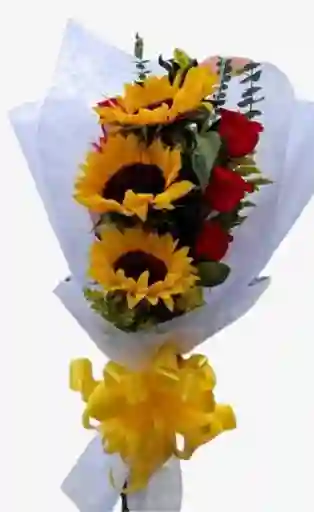 Ramillete Rosas Y Girasol