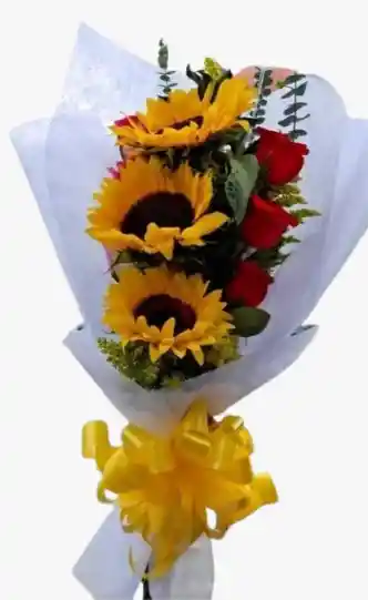 Ramillete Rosas Y Girasol
