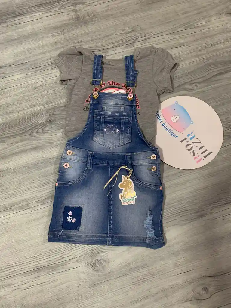 Jardinera Con Camiseta Bebé Niña_talla 18 Meses