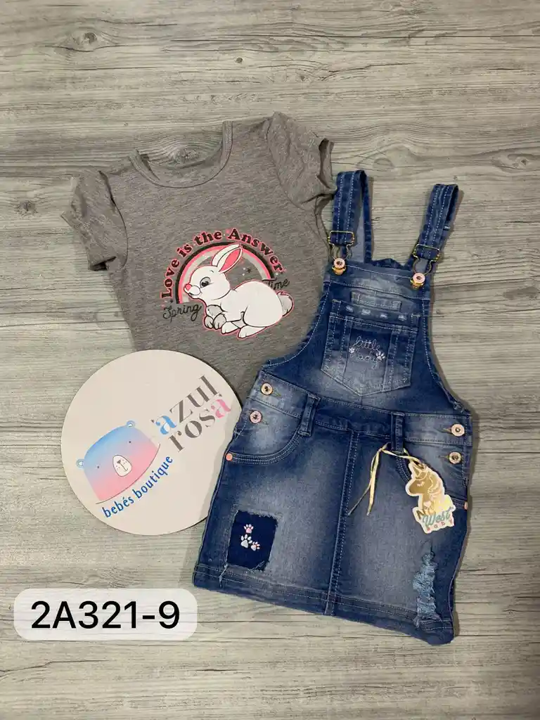 Jardinera Con Camiseta Bebé Niña_talla 18 Meses