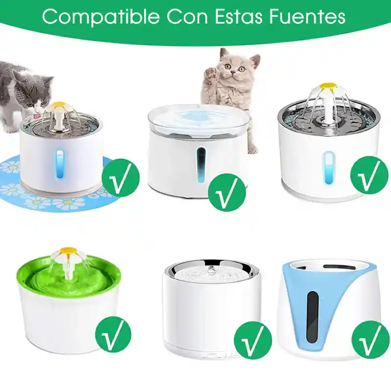 Repuesto Filtros Para Fuente De Agua Gatos Perros Mascotas