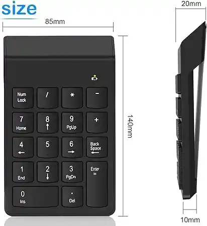 Mini Teclado Numérico Inalámbrico De 10 Teclas Compatible Windows - Mac