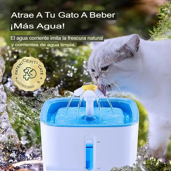 Fuente De Agua Purificadora Para Mascotas 2.5 Lt + Filtros