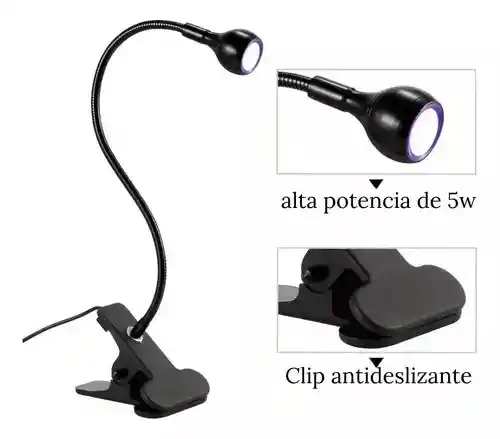 Mini Lampara Led Uv De Clip Uñas Press On