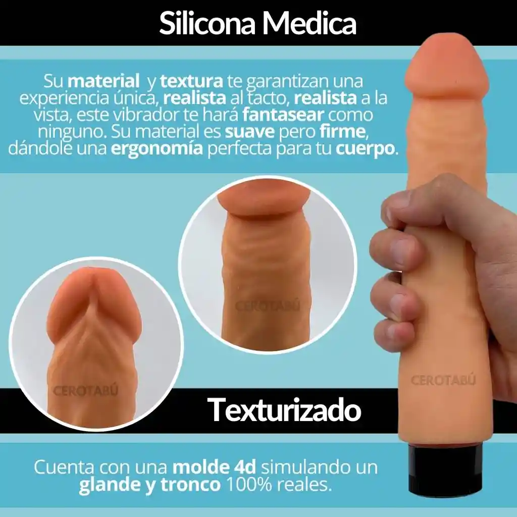 Vibrador Dildo Textura Realista Suave Luz Silicona 23cm +grande