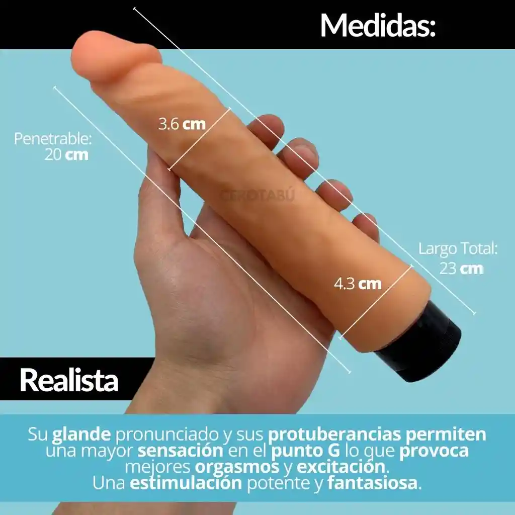 Vibrador Dildo Textura Realista Suave Luz Silicona 23cm +grande