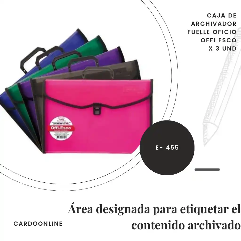 Caja Archivador Fuelle Oficio Offi Esco