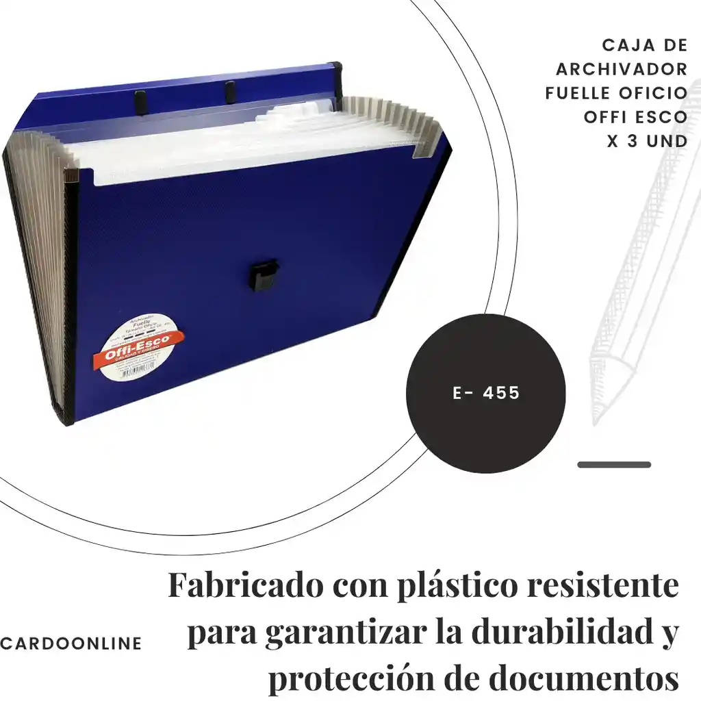 Caja Archivador Fuelle Oficio Offi Esco