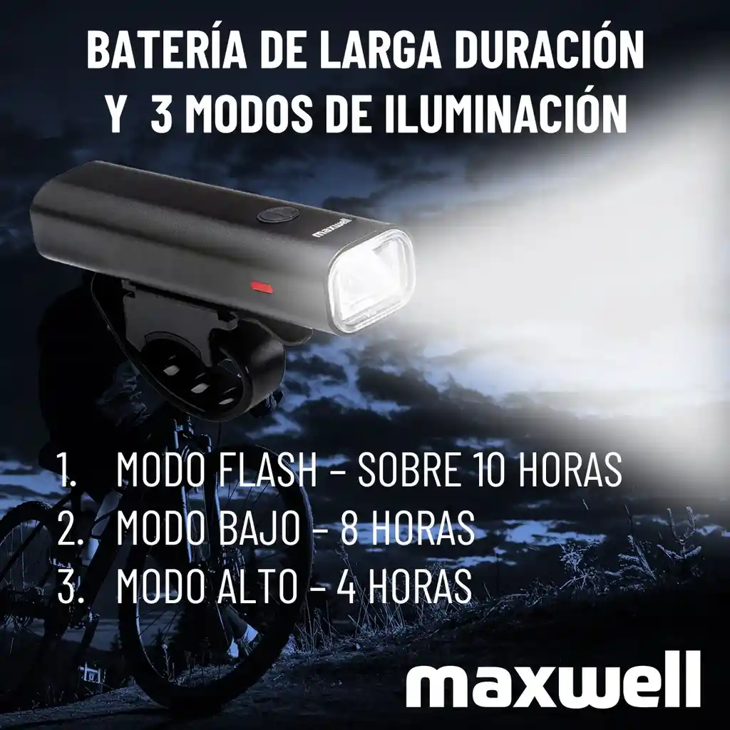 Luz Bicicleta Set Delantera Trasera Usb Maxwell Impermeable