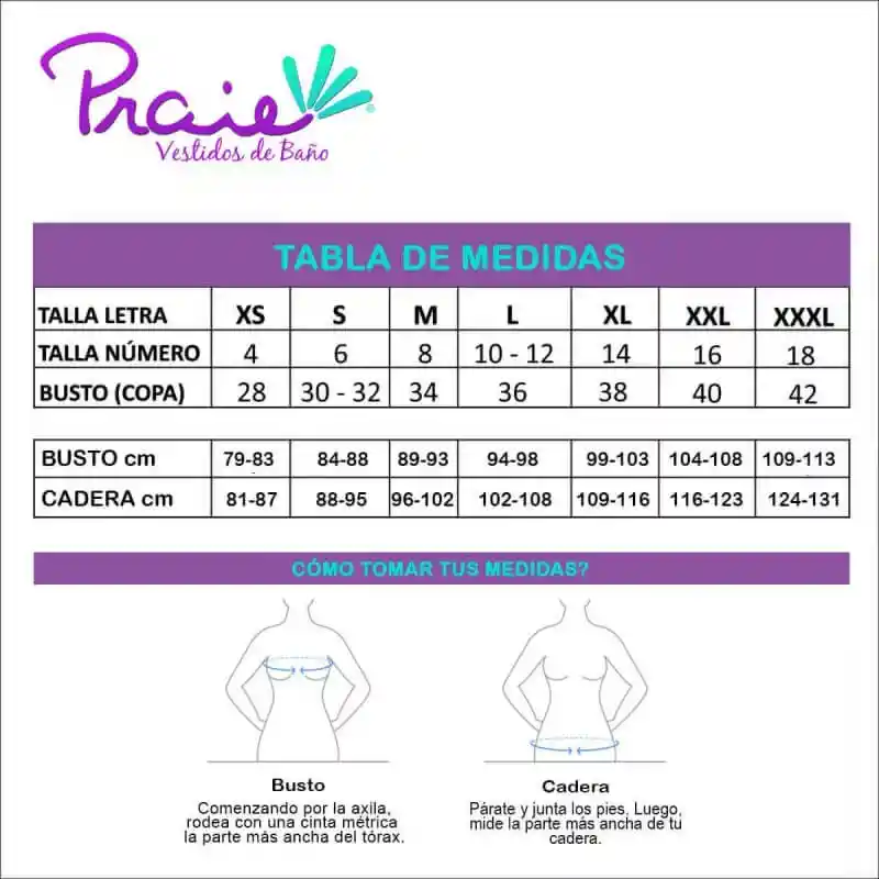 Short Largo De Vestido De Baño Praie 0002 Flores Control S M L Xl 2xl 3xl