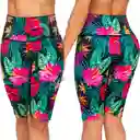 Short Largo De Vestido De Baño Praie 0002 Flores Control S M L Xl 2xl 3xl