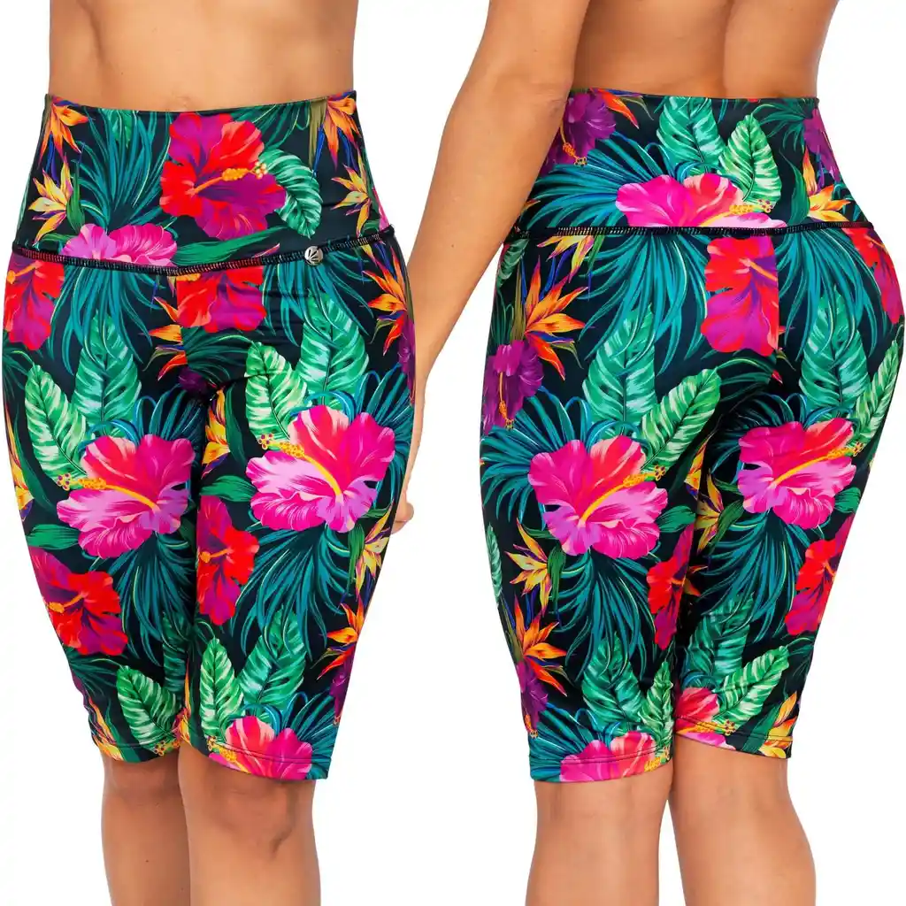 Short Largo De Vestido De Baño Praie 0002 Flores Control S M L Xl 2xl 3xl