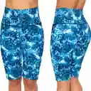 Short Capri De Vestido De Baño Praie 0002 Azul Estampado S M L Xl 2xl 3xl