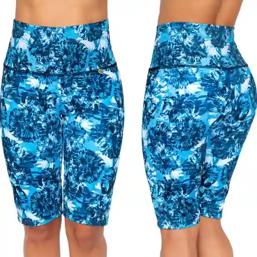 Short Capri De Vestido De Baño Praie 0002 Azul Estampado S M L Xl 2xl 3xl