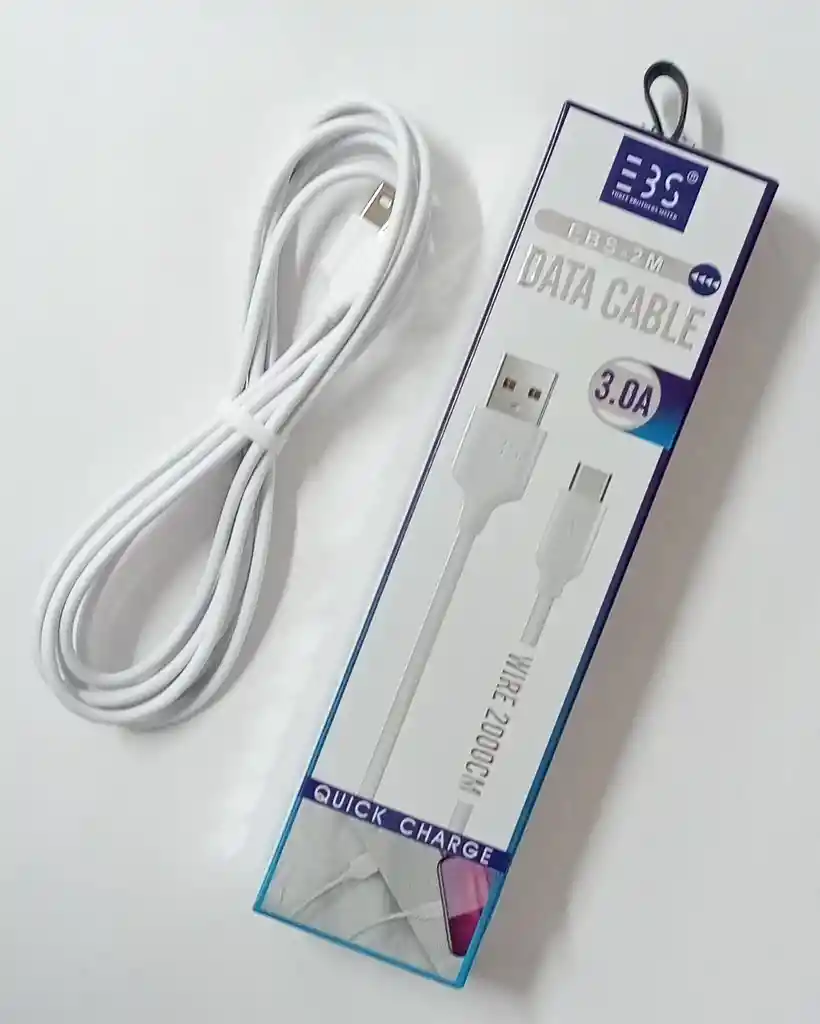 Cable 2m V8 Ebs Blanco