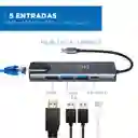 Hub Usb C Adaptador Multipuerto Rj45 5 En 1 Linkon Mac Win