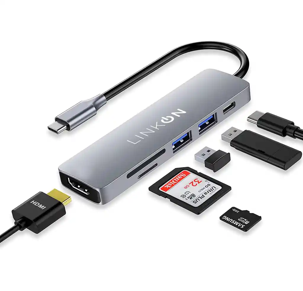 Hub Usb C Adaptador Multipuerto 6 En 1 Para Mac Macbook Win