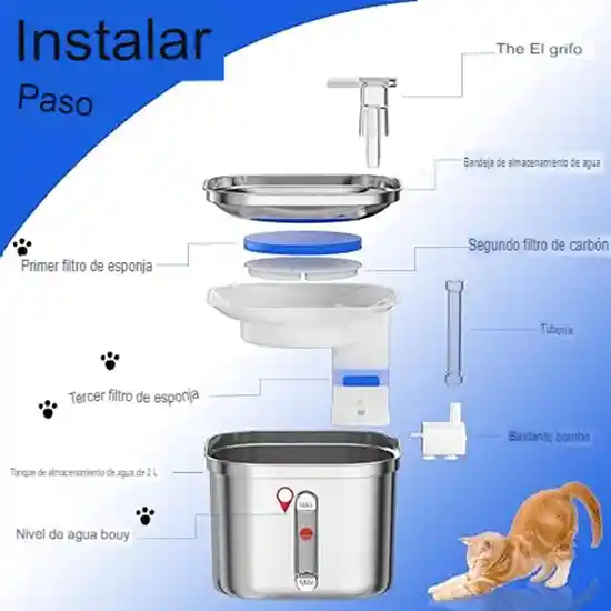 Fuente De Agua Para Gatos Y Perros Automatica