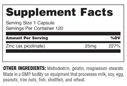 Zinc Picolinate 120 Capsulas