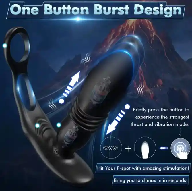 Vibrador Anal Control Remoto Punto G Masculino Estimulador De Prostata 10 Modos De Vibración Doble Motor Agarre Testículos