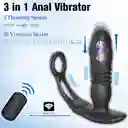 Vibrador Anal Control Remoto Punto G Masculino Estimulador De Prostata 10 Modos De Vibración Doble Motor Agarre Testículos