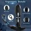 Vibrador Anal Control Remoto Punto G Masculino Estimulador De Prostata 10 Modos De Vibración Doble Motor Agarre Testículos