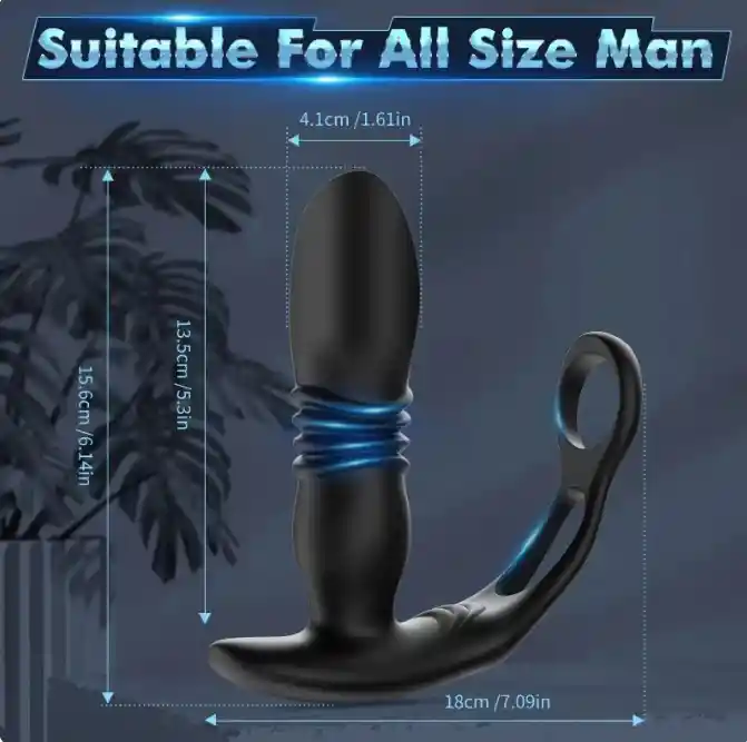 Vibrador Anal Control Remoto Punto G Masculino Estimulador De Prostata 10 Modos De Vibración Doble Motor Agarre Testículos