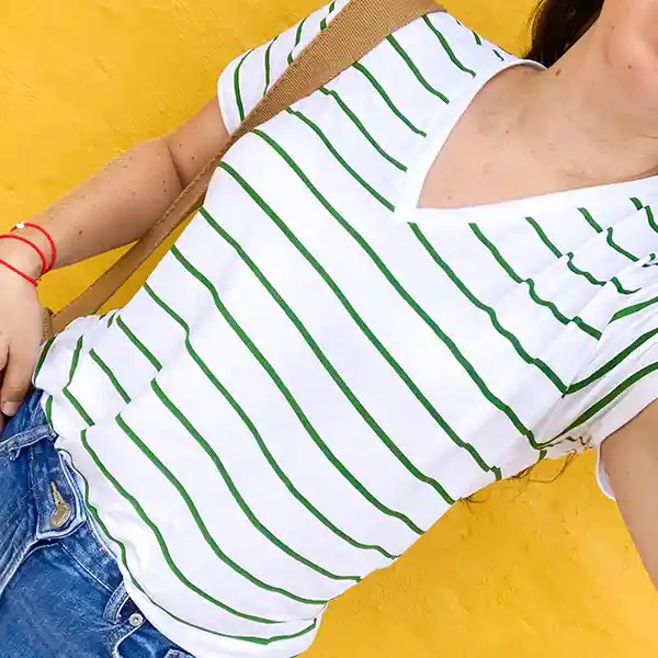 Talla M - Camiseta Rayas Verdes