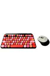 Kit Teclado Mini Y Mouse Inalambrico Dn-c500 Teclas Redondas