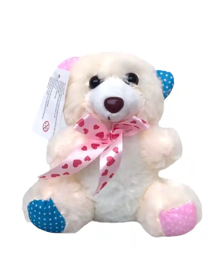 Peluche Oso Pequeño Color Marfil 17 Cm De Alto Amor Y Amistad