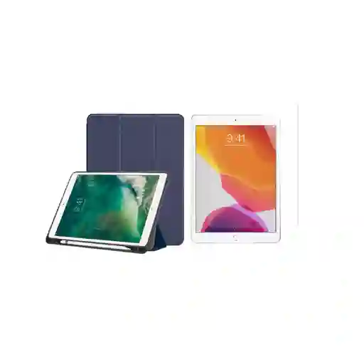 Estuche Smart Case Ipad 10.2 /7/8/9 Azul + Vidrio