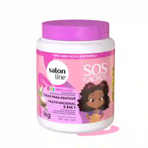 Salon Line S.o.s. Cachos Kids Crema Para Peinar 5 En 1 Hidratación 1 Kg