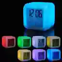 Reloj Despertador/alarma Cubo Luminoso Digital 6 Colores Led Color Blanco