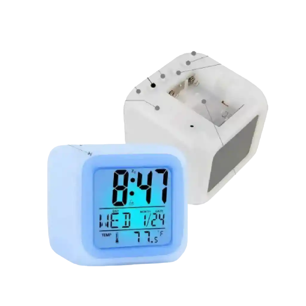 Reloj Despertador Cubo Led De Mesa Digital