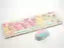 Combo Teclado Mouse Dn-c400 Kit Colores Pastel