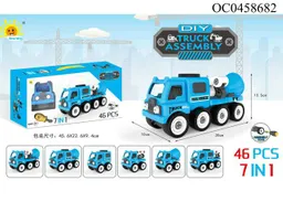 Vehiculo Truck Assembly 7 In 1 Contruction Blue