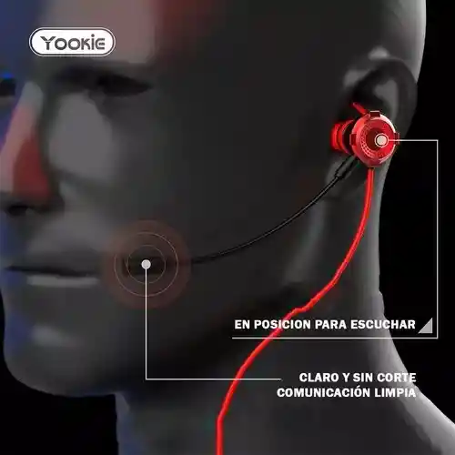 Audífonos Gaming Earphone Yookie Gm01