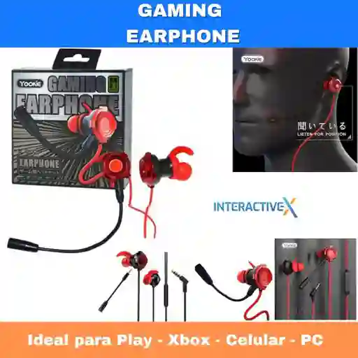 Audífonos Gaming Earphone Yookie Gm01