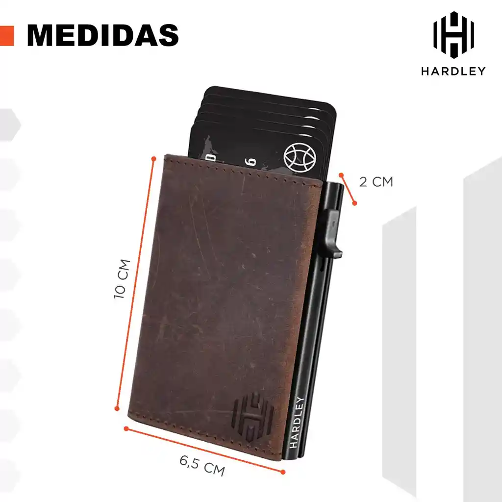 Billetera Hombre De Cuero Hardley Tarjetero Protección Rfid