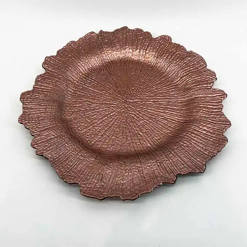 Plato Base 33cm Corteza Rose Gold
