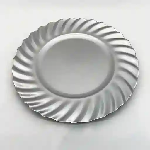 Plato Base 33cm Ondulado Plateado
