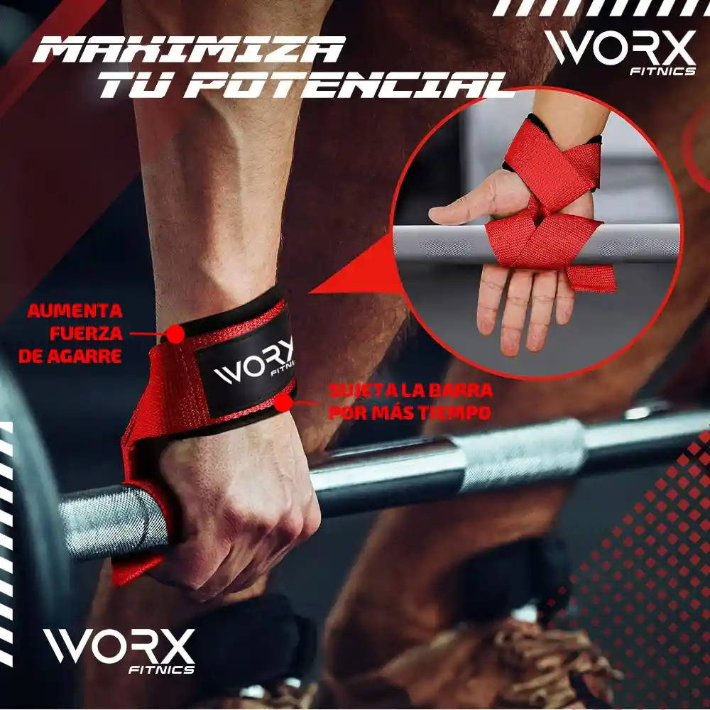 Straps Correas Levantamiento Worx Pesas Gym Gimnasio Set 2