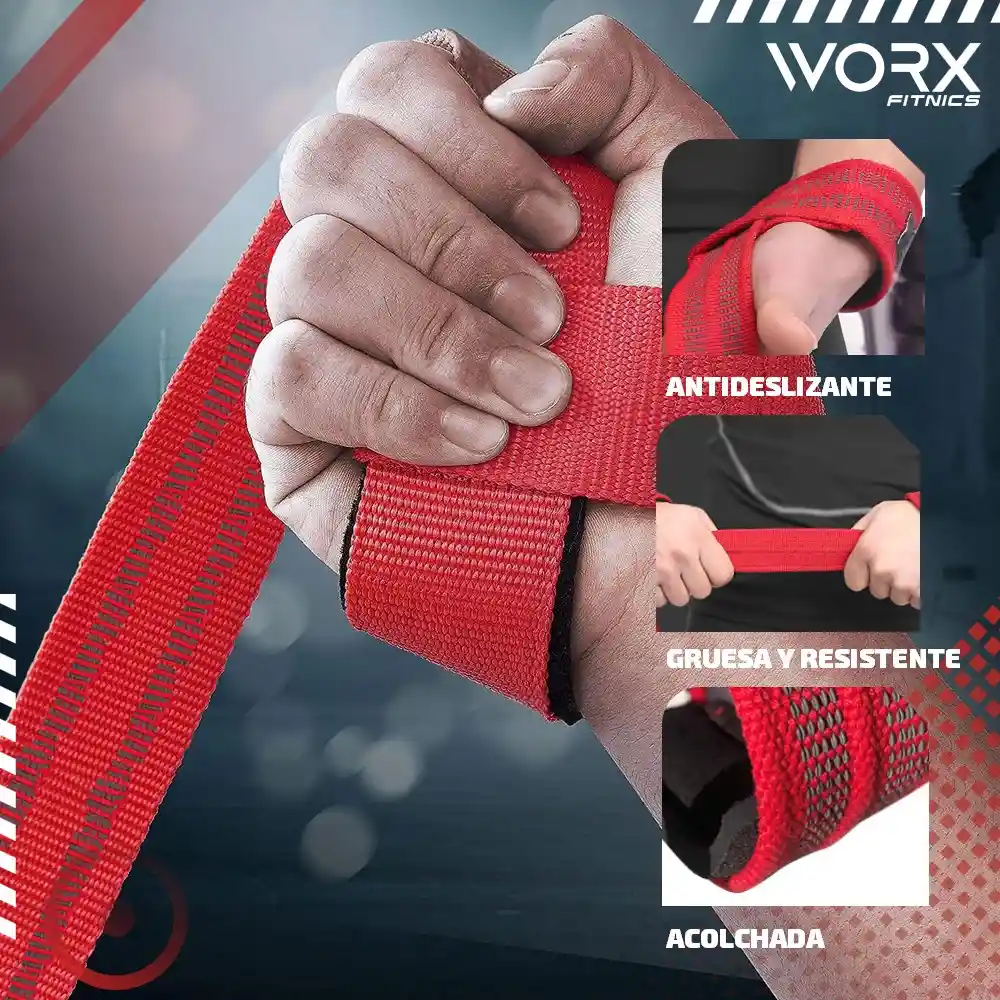 Straps Correas Levantamiento Worx Pesas Gym Gimnasio Set 2