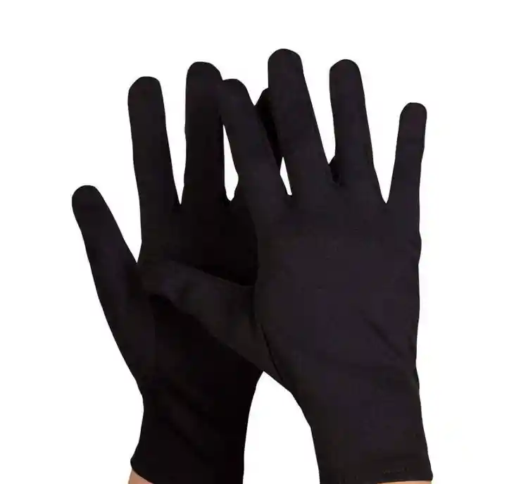 Guantes De Tela Negro Algodón Talla 6