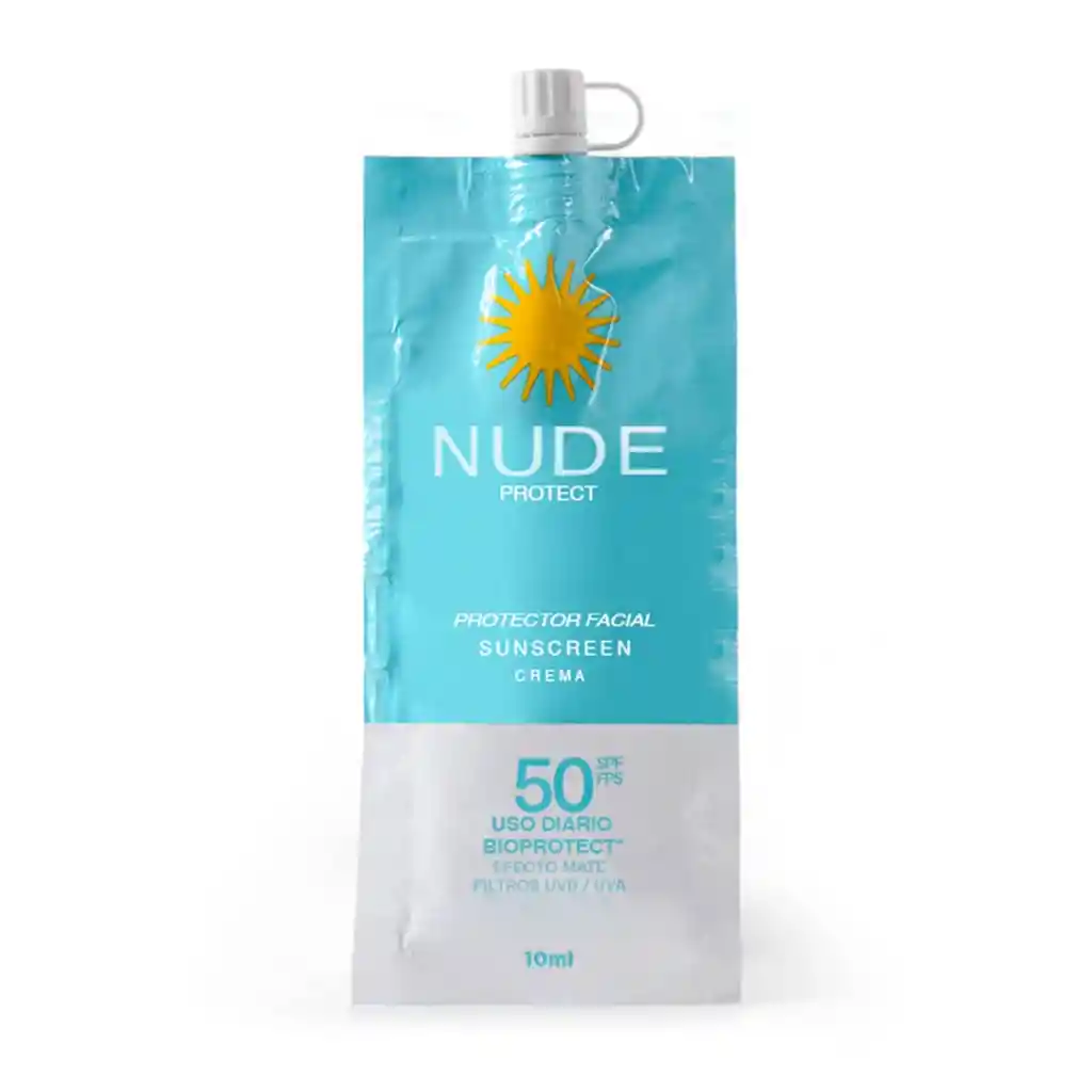 Nude Protector Facial Primer Con Color Crema Spf 50 Sobre X10 Ml