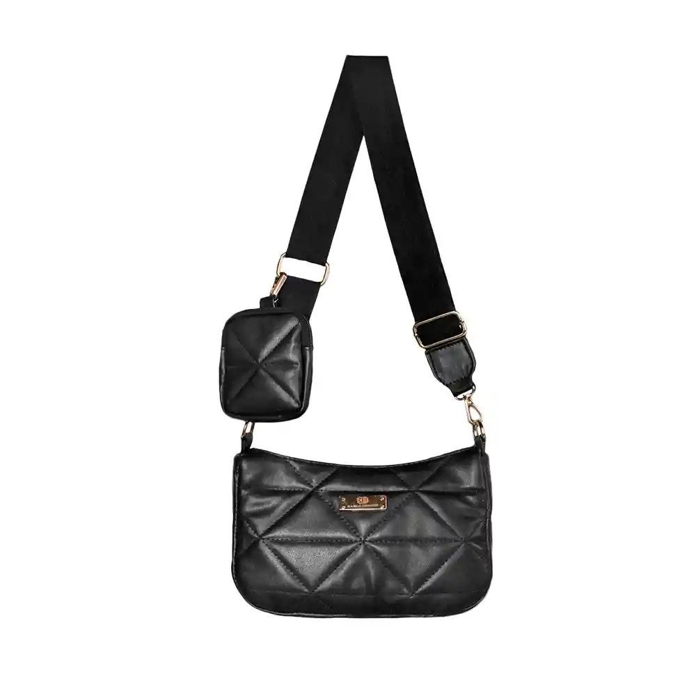 Bolso Dama Manos Libres Mujer Con Monedero Karla Chacon Rina Negro