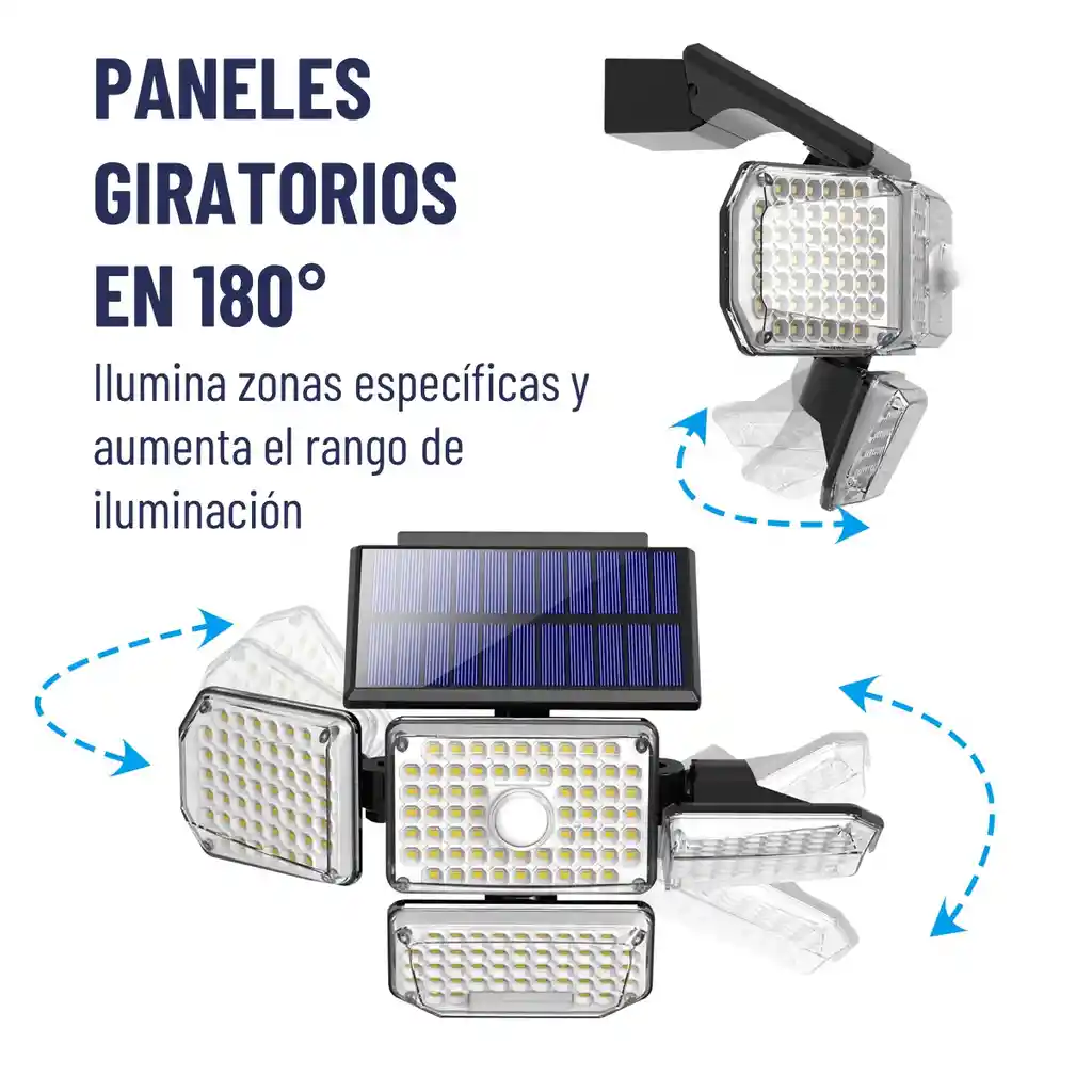 Lampara Solar Led Exterior Maxwell Sensor Movimiento 4 Direc