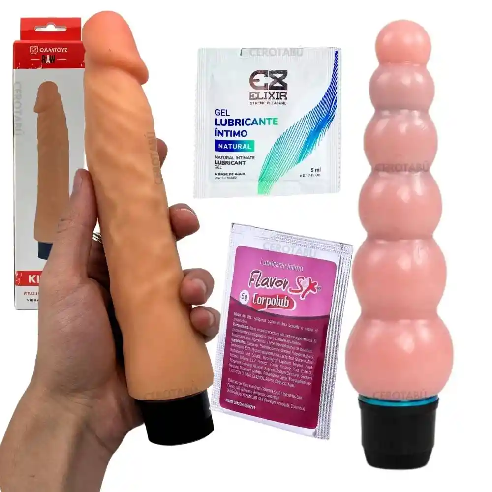 X2 Vibrador Anal Y Vaginal + 2 Lubricantes Anal Y Neutro